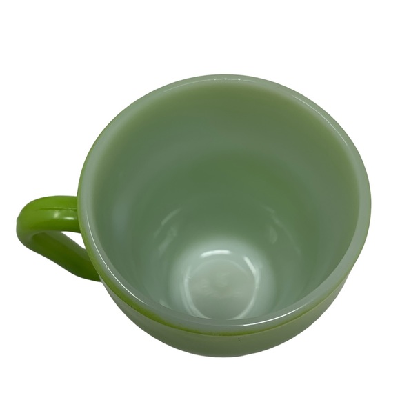 Fire-King Green Soda Fountain Mugs • Set of 3 Vintage Anchor Hocking - Picture 3 of 4